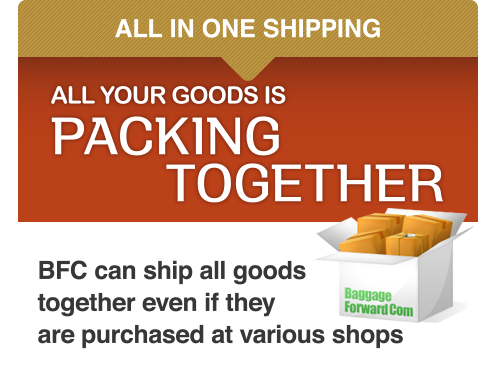ALL IN ONE SHIPPING ALL YOUR GOODS IS PACKING TOGETHER BFC can ship all goods together even if they are purchased at various shops