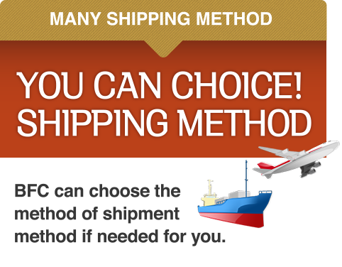 MANY SHIPPING METHOD 
YOU CAN CHOICE!
SHIPPING METHOD
BFC can choose the method of shipment method if needed for you.
